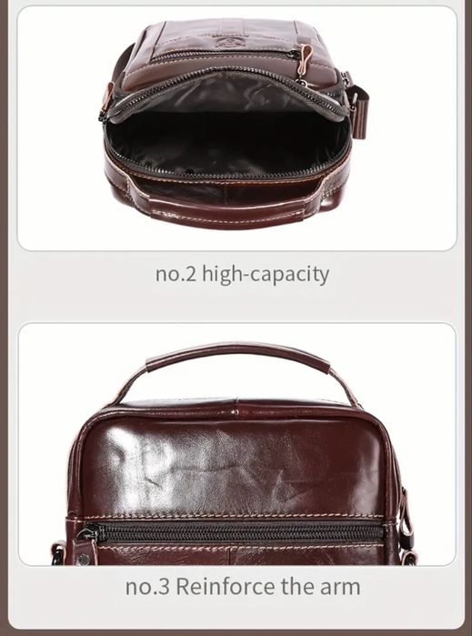 -10%Промоция• Елегантно/Делова кожена мъжка чанта Bullcaptain*/в Черно