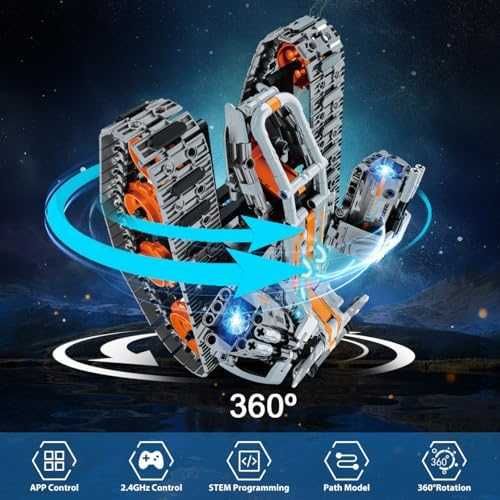 Нов 5 в 1 робот конструктор с LED и APP управление, подарък за деца