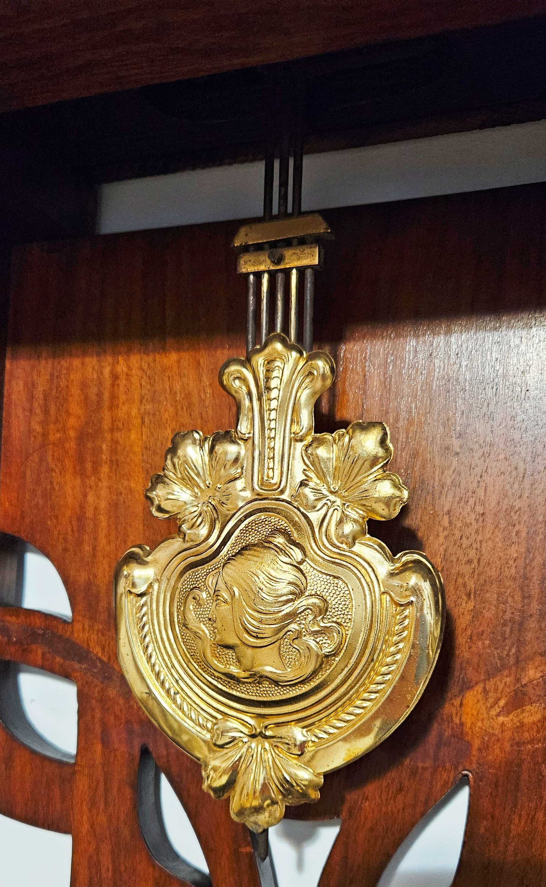 Ceas de perete cu pendula Junghans Art-Nouveau