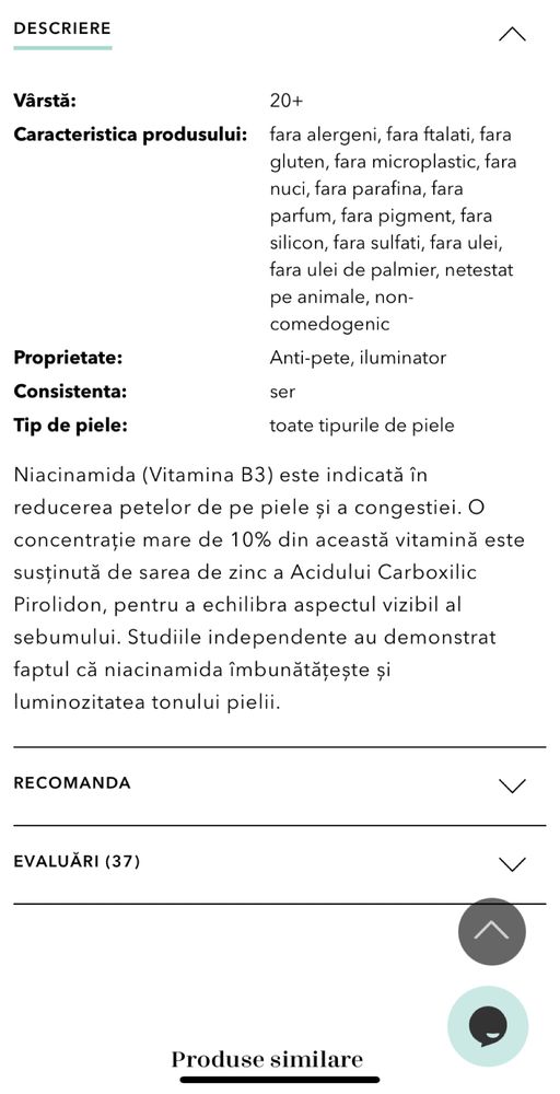 Niacinamide 10% + Zinc 1% 60 ml