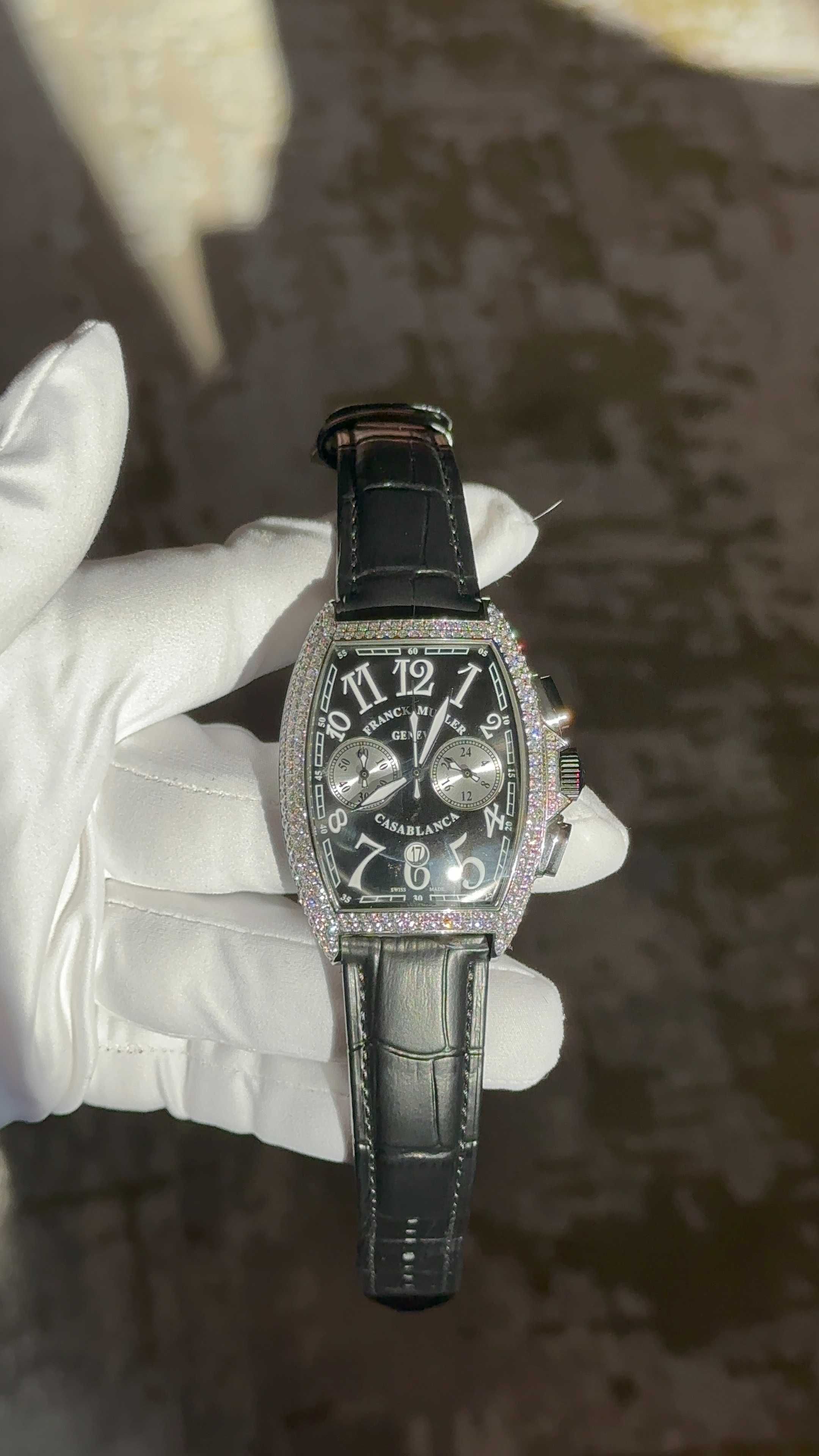 Franck Muller CASABLANCA Chrono Baterie Black Dial cu Pietre Full