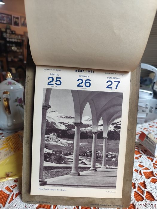 Стар календар 1947 година Швейцария