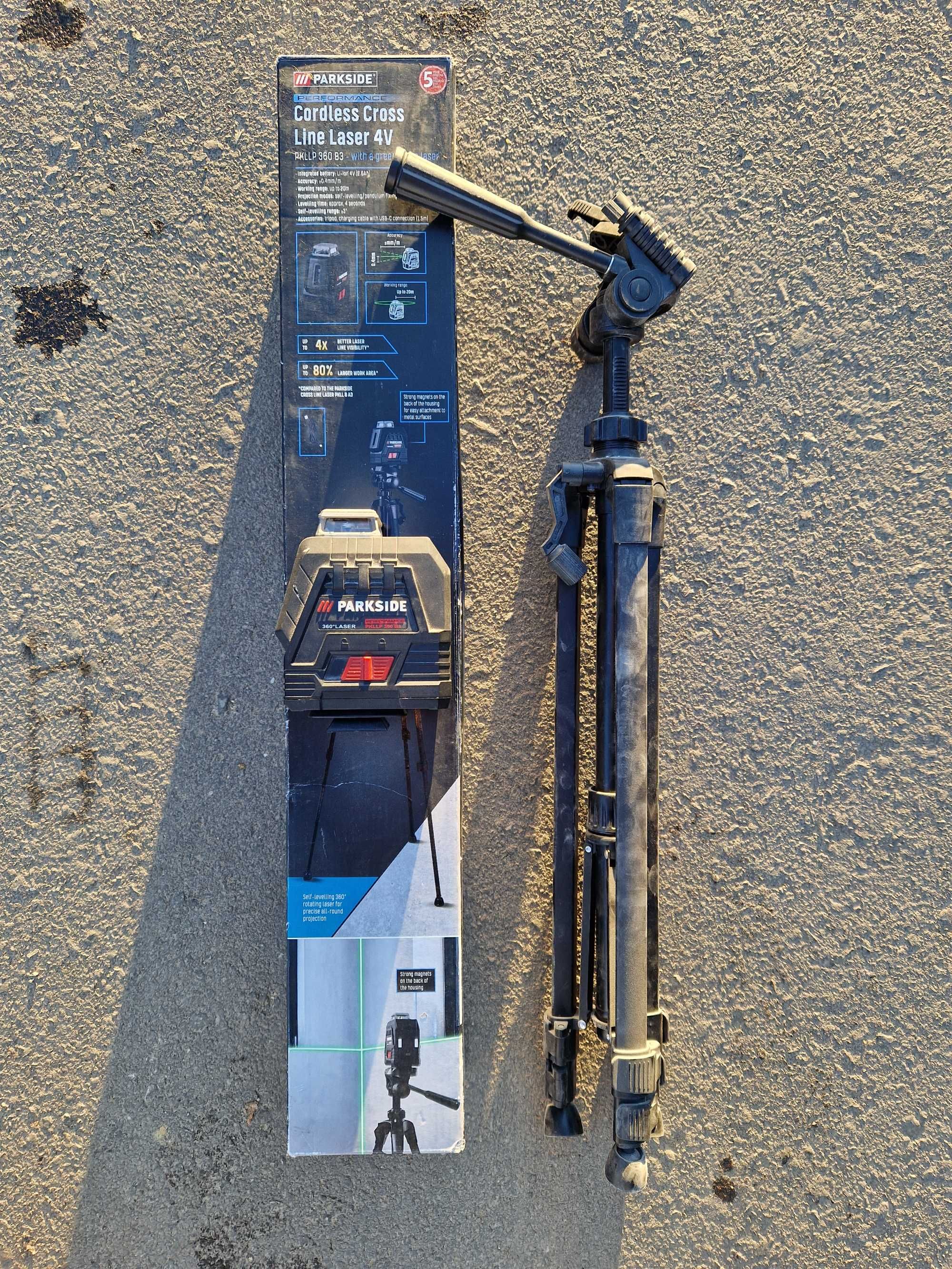 Parkside Cordless Cross line laser 4V