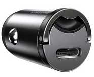 Incarcator auto, Baseus, Type C, 30 W, Gri inchis