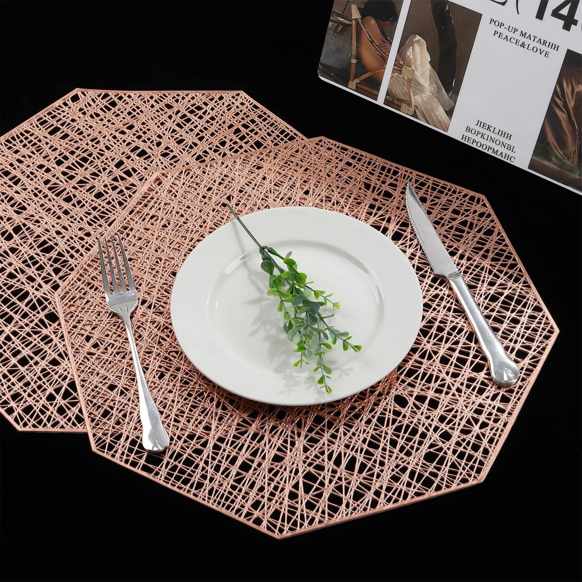 Комплект 6броя Елегантни Подложки Rose Gold 
41см Х 39см Термоустойчив