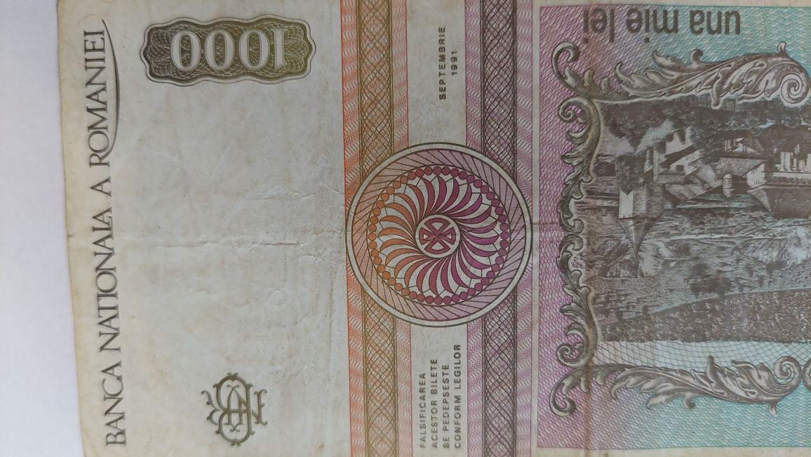 Bancnota 1000 lei, din 1991 Mihai Eminescu