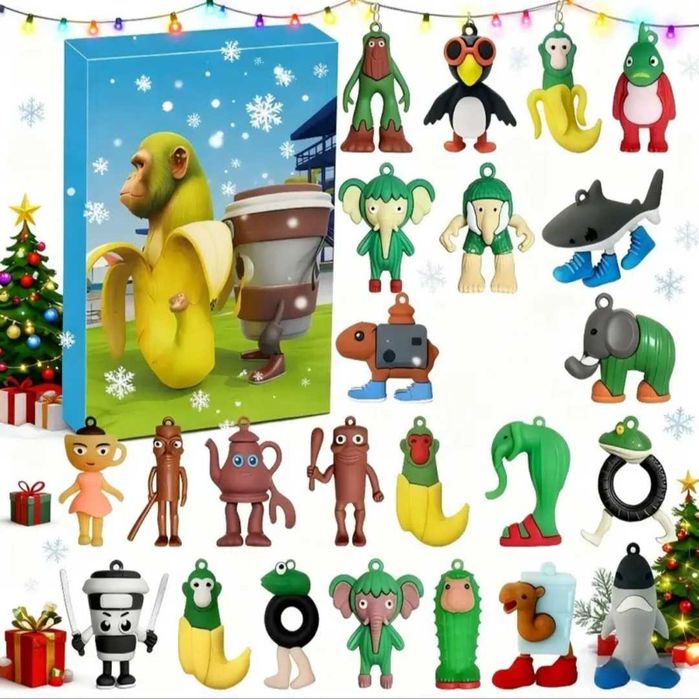 Brainrot Адвент Календар/24 бр За отброяване дните до Коледа/тум Сахур