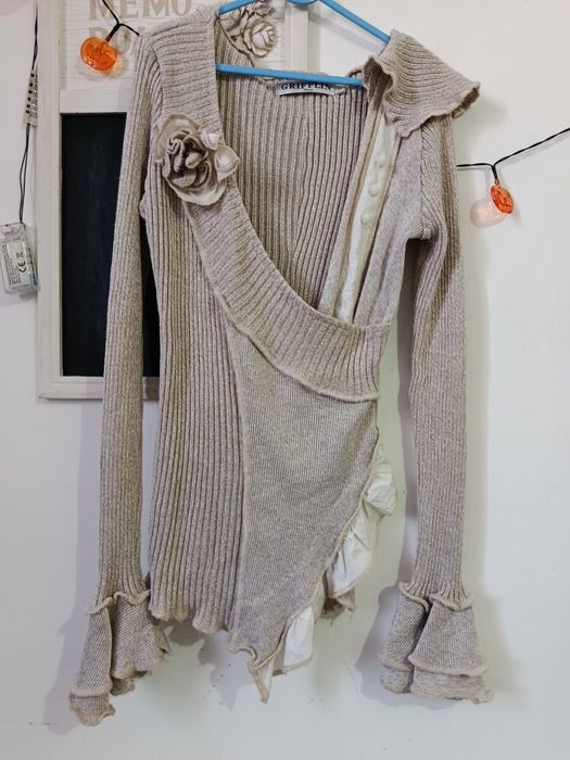 Pulover deosebit mâneci bufante Grifflin Paris mărimea S-M