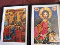 Икони 2 броя : Разпятие Христово и Исус Христос
