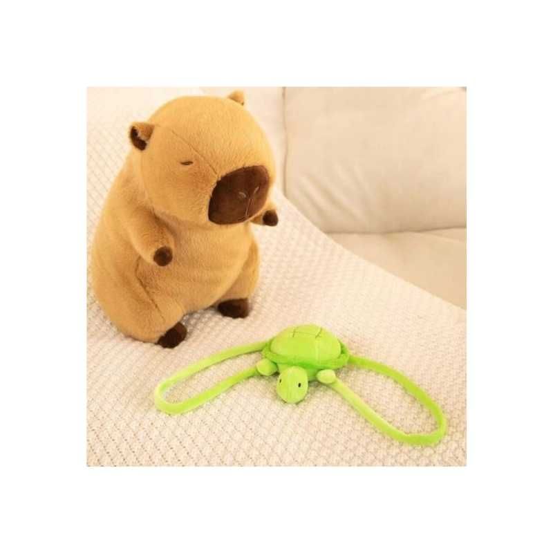 Jucarie de plus Capibara cu rucsac pentru copii, material fin, 25 cm
