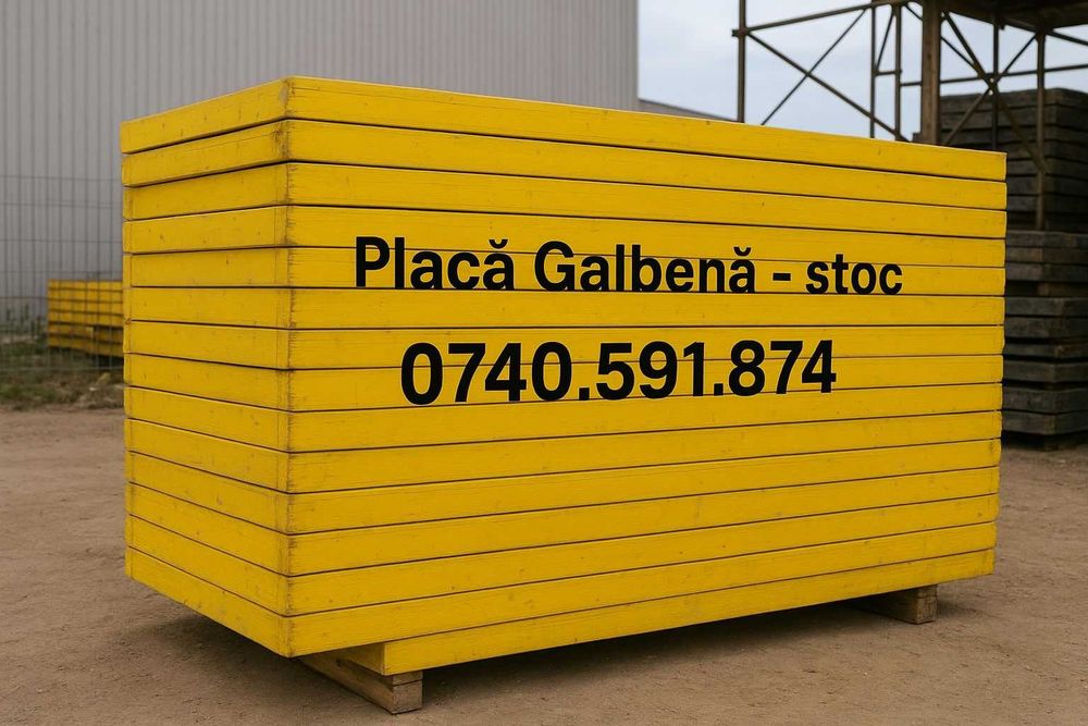 Placi Cofrat : Tego Pin/Plop, Placa Galbena tip Doka/Lana -Pret import