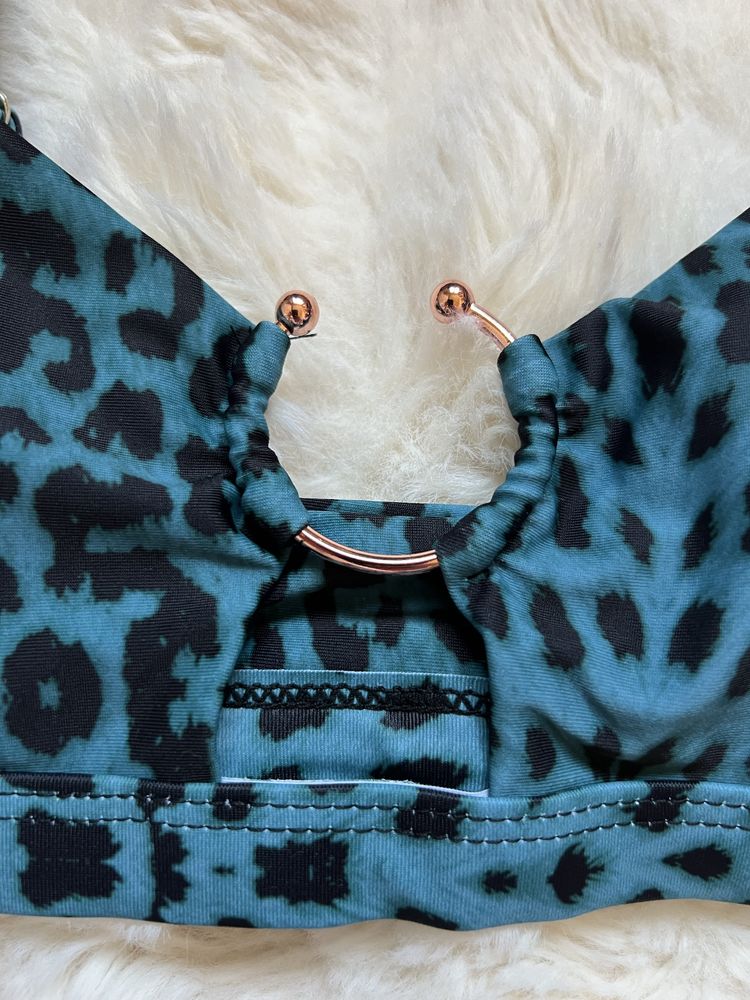 Costum de baie leopard print cu talie inalta