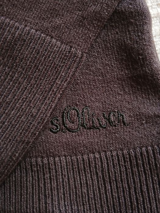 V neck кафяв Y2k пуловер