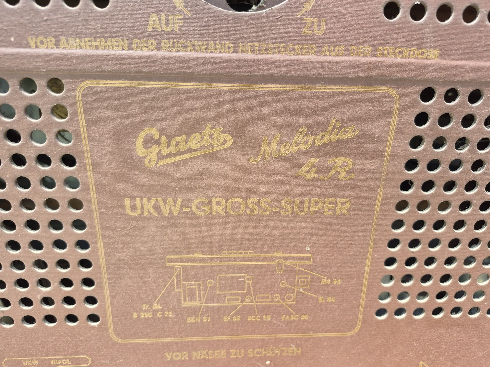 Radio cu lampi Graetz Melodia 4 R made in Germany fabricat in 1954