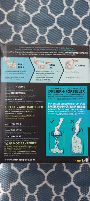 Cos pentru scutece Tommee Tippee Sangenic Tec, Raindrop Blue, Albastru