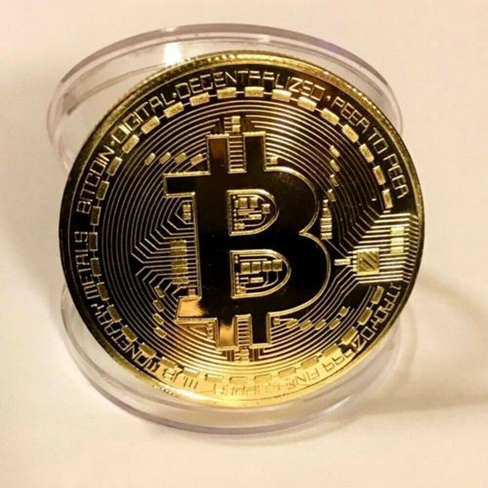 Позлатена Bitcoin монета