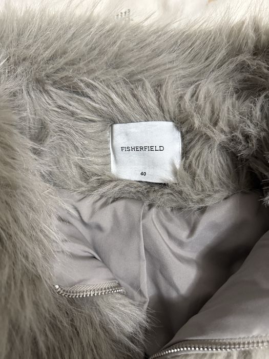 Сиво палто от изкуствен косъм