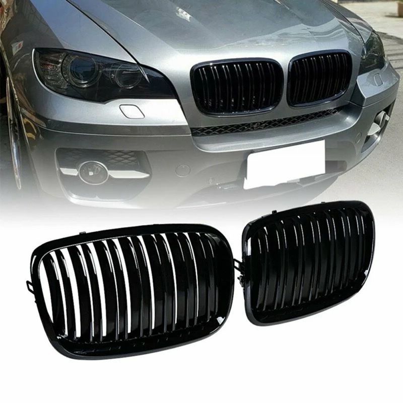 Set Grile grila dubla duble negru lucios Bmw X 5 6 X5M X6M E70 E71