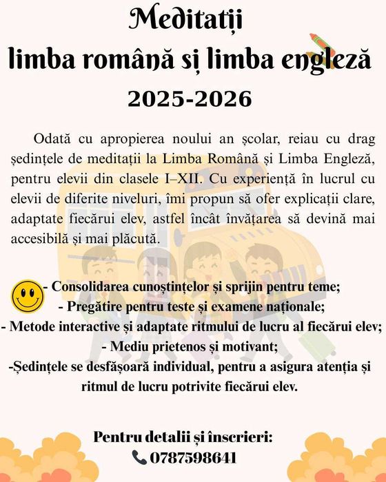 Meditații limba română și limba engleză