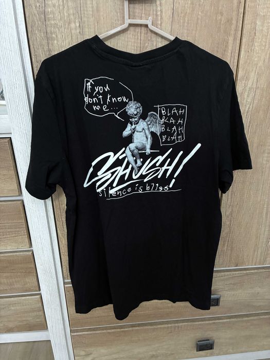 Tricou Negru Barbati H&M imprimeu " ANGEL " -EUR40- Marimea M