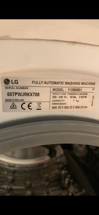 Masina de spalat LG 7kg Inverter Direct Drive