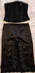 Compleu fusta satin nr 38+ corset lucrat manual paiete nr 40
