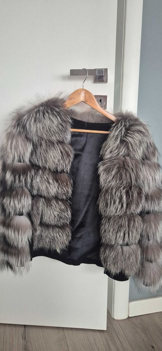 Haina naturala de vulpe argintie