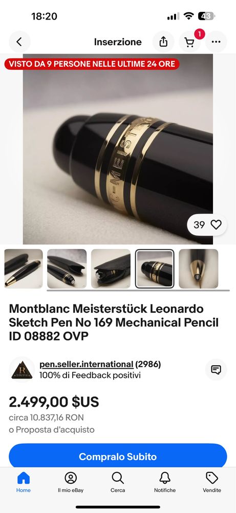 Creion Mecanic Montblanc MEISTERSTÜCK 8882 Leonardo