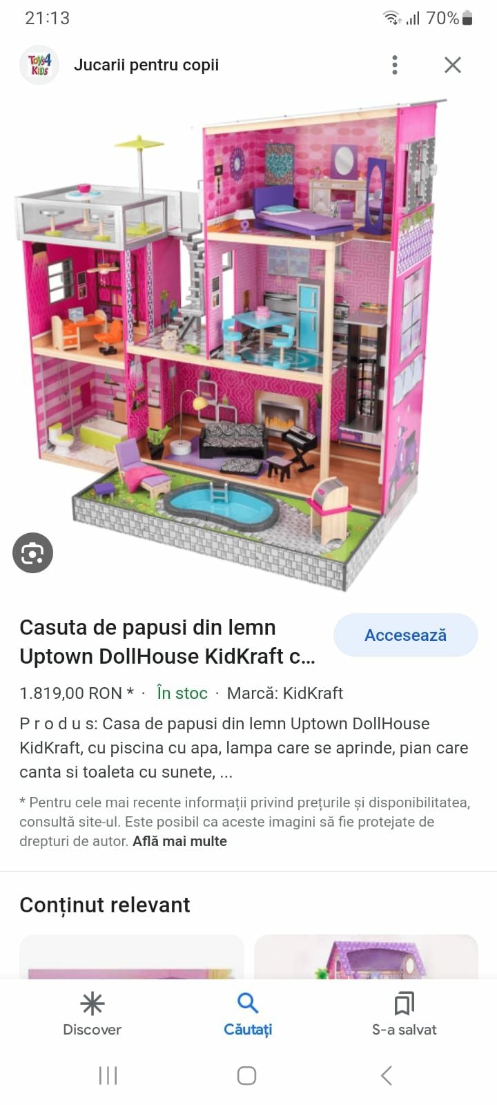 Casa pentru papusi KidKraft/ fete/ pret vechi 1800 lei