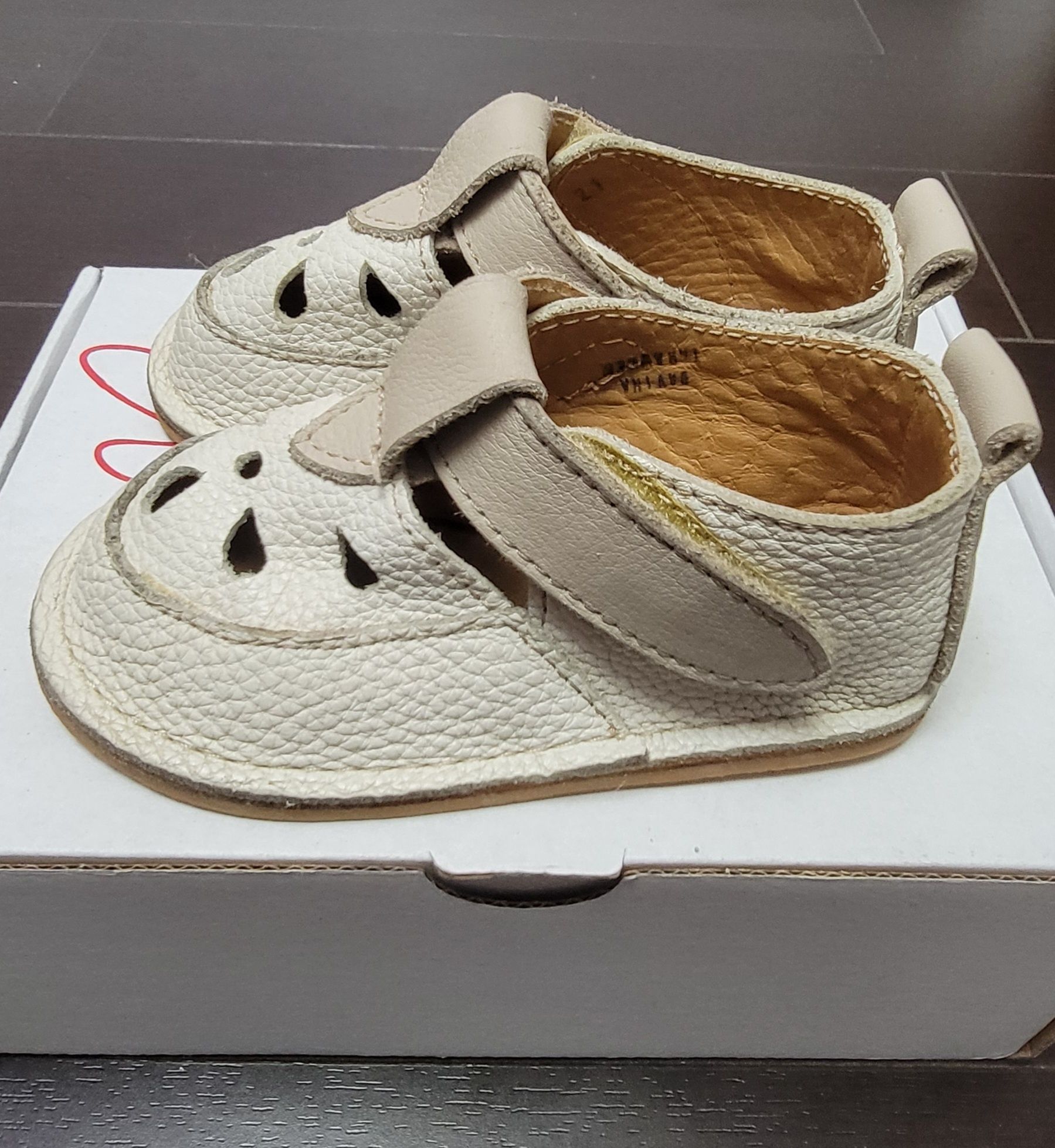 Sandale barefoot pebebe angel crem 21