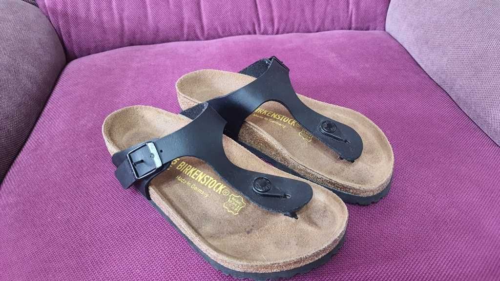 Sandale saboti Birkenstock gizeh thong sandal black marimea 35