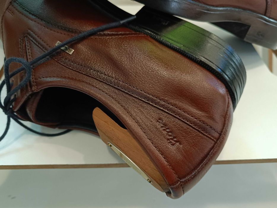 Pantofi derby plain toe 45 premium SIOUX piele naturala moale