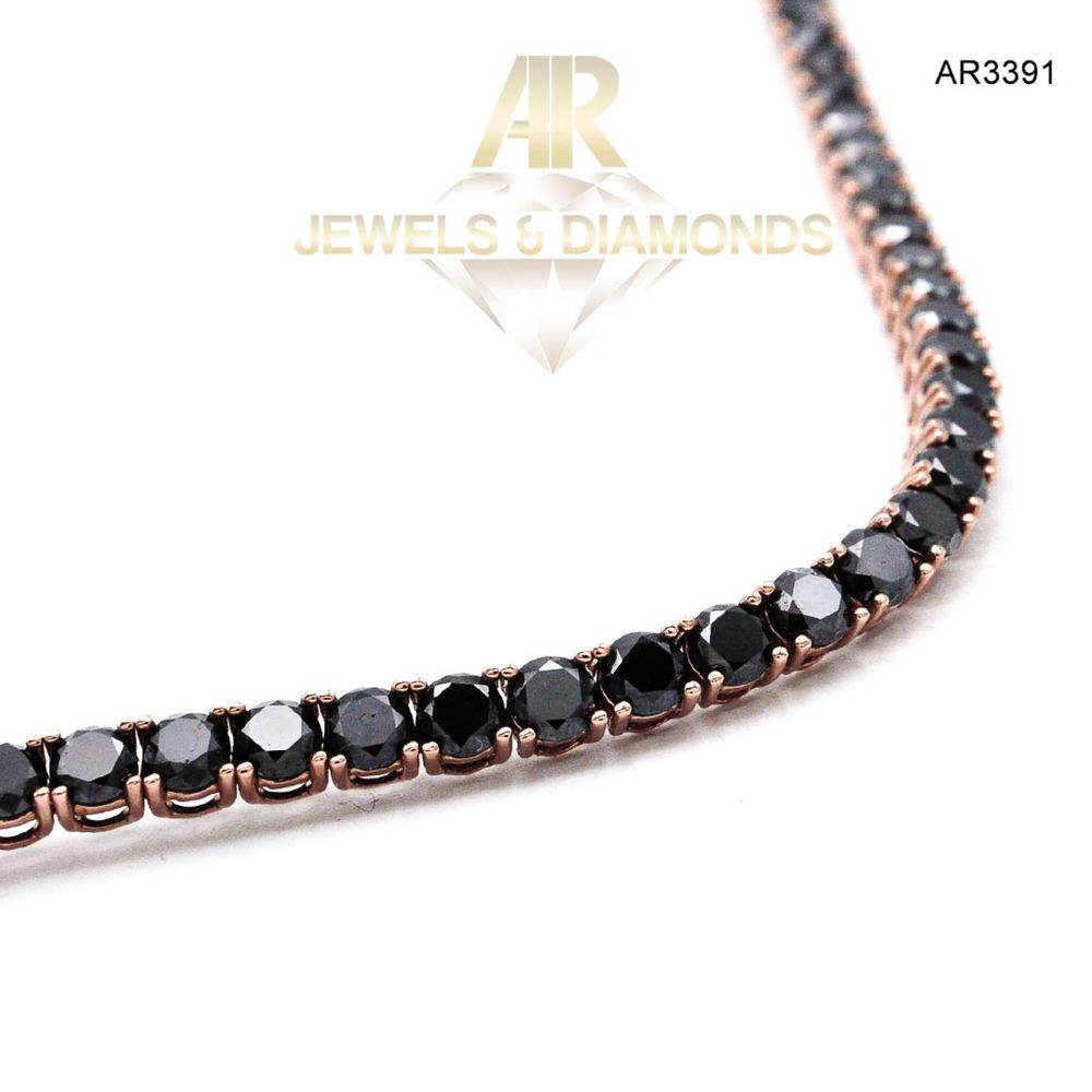 Bratara Aur Roze 18K cu DIAMANTE NEGRE 14.85 carate model ARJEWELS