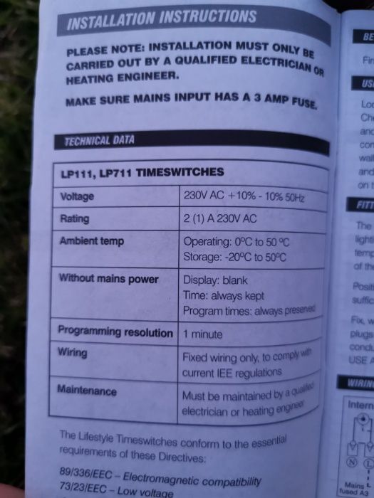 Termostat (programator) elec. centrala termica Drayton Lifestyle LP722