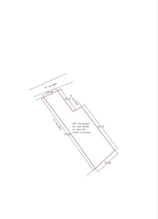 Teren intravilan 7.631 mp  Săcălășeni, str. Europa, utilități la drum