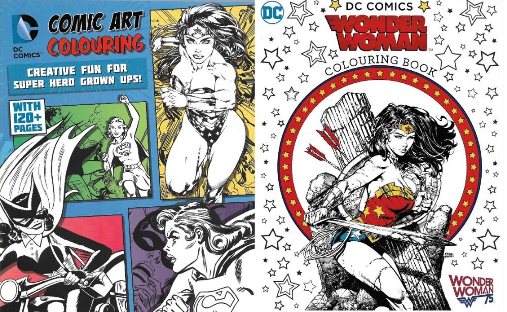 Set de 2 carti de colorat comics, wonder woman, excelente pentru cadou