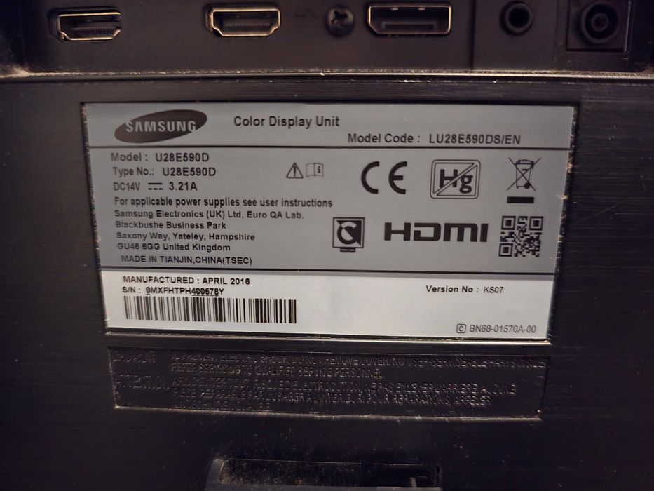 Monitor Samsung 28", 4K,  FreeSync, Display Port, 2 x HDMI, LU28E590DS