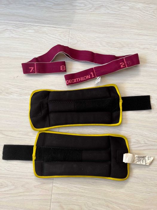 Set greutăți pentru gleznă și încheietură 2 x 1 kg + elastic 0-10kg