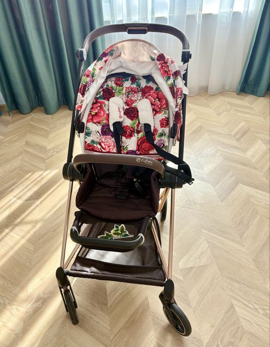 Carucior sport pentru copii Cybex Mios Spring Blossom, cadru Rose Gold