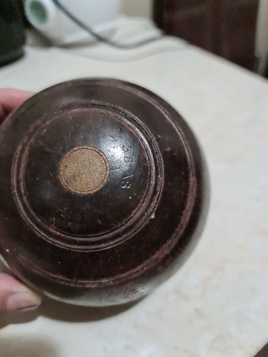 Bila bowling vintage, lemn de colectie,1950, usa