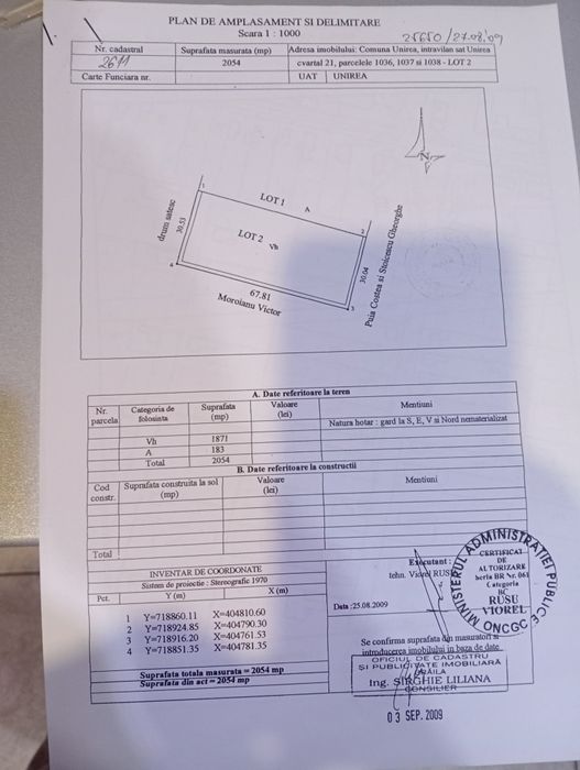 Vând teren intravilan