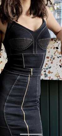 Denim sculpt Bodysuit black murmur