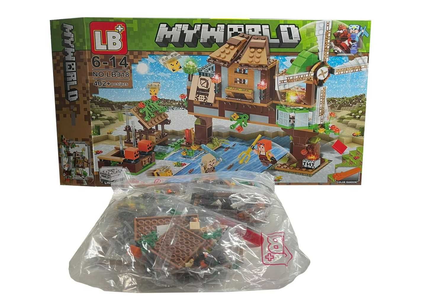 Set de constructie LB+, Minecraft - Moara , 402 piese tip Lego