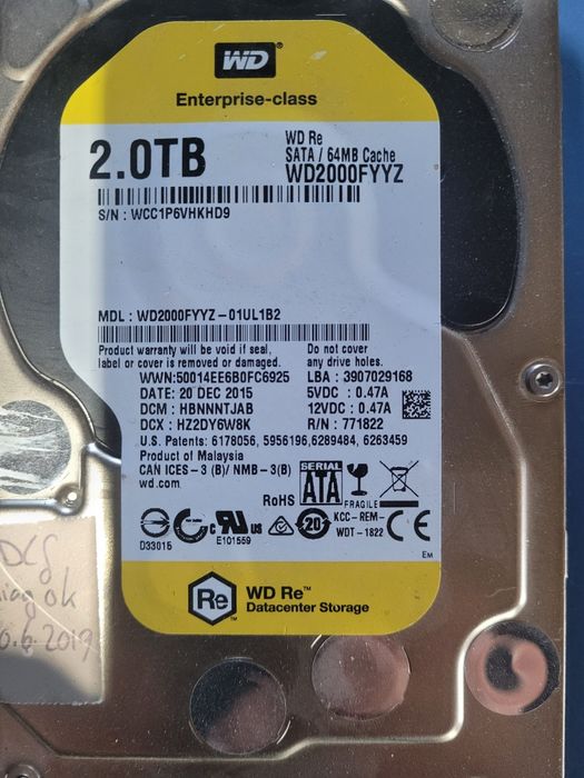 Vand hard disk 2 Tera