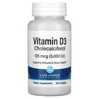 Витамин D3, 5000 МЕ, Lake Avenue Nutrition, 360 капсул