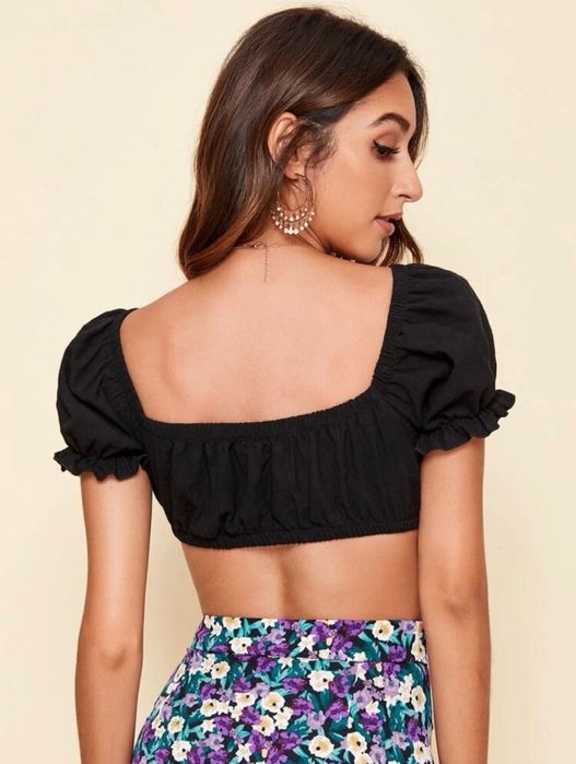 crop top cu maneca bufanta S