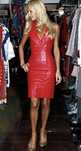 Vintage, anii 80’ Michael Hoban North Beach. Rochie din piele rosie