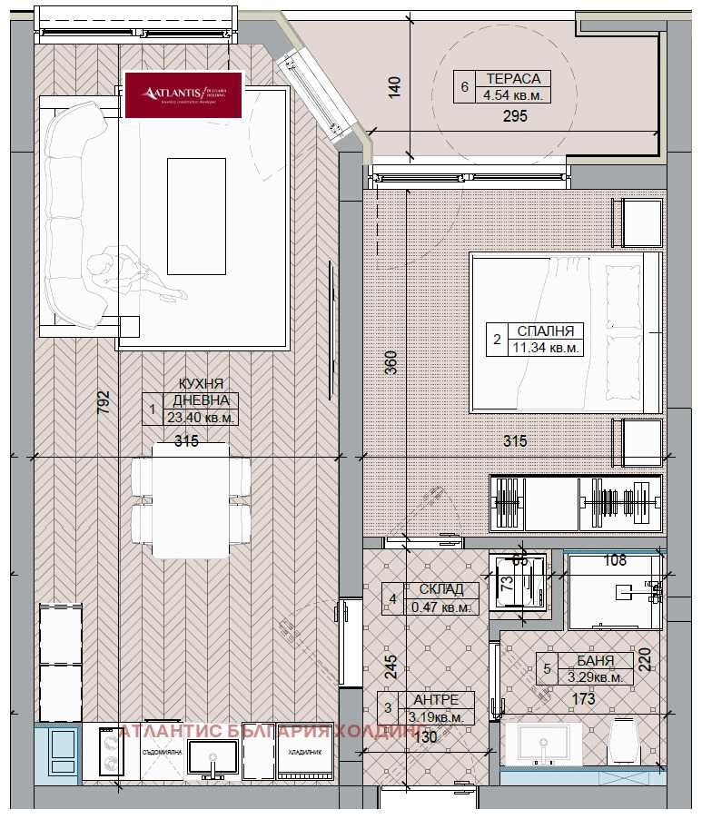 Продава се Двустаен апартамент в София, Люлин 6 - 65 кв.м за 1392 €/кв.м - Снимка #16