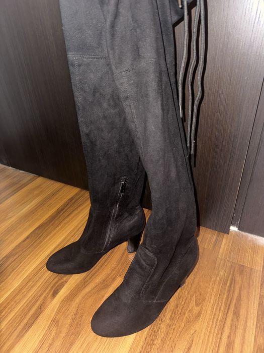 Cizme lungi negre cu toc Jenny Fairy-38