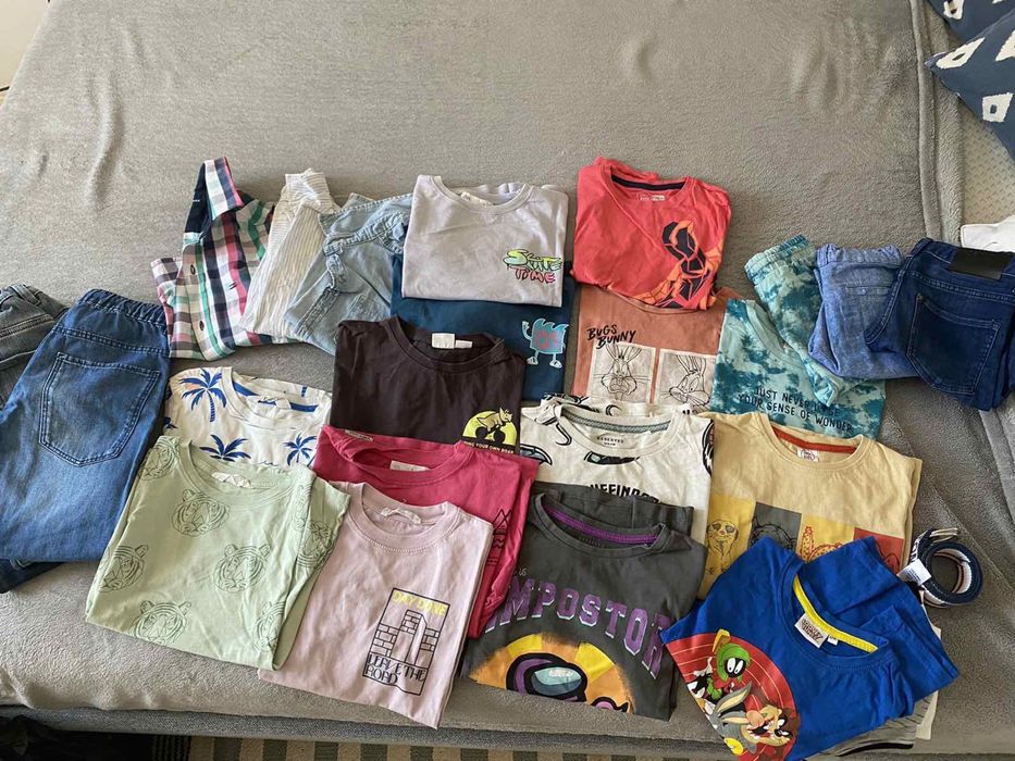 Детски сет 128- тениски, ризки, панталонки, дънки Zara Reserve Tommy